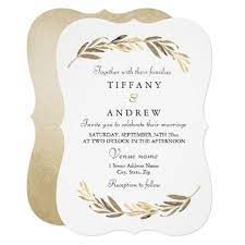 Simple Modern Elegant Gold Leaf Wedding Invitation Zazzle Com Modern Wedding Invitations Simple Wedding Invitations Wedding Invitations Leaves