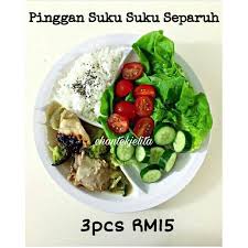 Pinggan sihat malaysia ini dipanggil suku suku separuh, kenapa? 10 Pinggan Diet Sihat Malaysia Eco Diet Suku Suku Separuh Healthy Diet Food Plate Viral 3 Compartment Melamine Shopee Malaysia