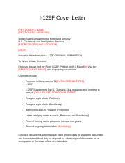 This sample employment verification letter is for use as evidence with an affidavit of support. Cover Letter For I 129f Doc I 129f Cover Letter Petitioner U2019s Name Petitioner U2019s Address United States Department Of Homeland Security U S Course Hero