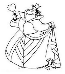 Queen Of Hearts Great Recognizable Silhouette Left Shoulder Alice In Wonderland Characters Disney Coloring Pages Alice In Wonderland Disney