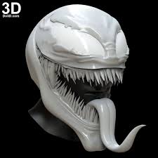 3d Printable Model Venom 2018 Movie Helmet Mouth Open Tongue Out Version Print File Format Stl Do3d Com 3d Printable Models Marvel Villains Venom