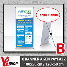 Nah, ukuran yang paling kecil yaitu 25×45 cm dinamakan mini x banner. X Banner Y Banner Standing Agen Payfazz 120 X 60 Cm Shopee Indonesia