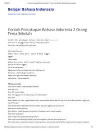 Maybe you would like to learn more about one of these? Contoh Percakapan Bahasa Indonesia 2 Orang Tema Sekolah Belajar Bahasa Indonesia Pdf