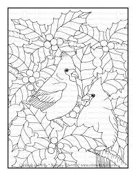 Download Cardinals And Holly Branches Free Coloring Page Color With Steph Free Coloring Pages Free Christmas Coloring Pages Dolphin Coloring Pages