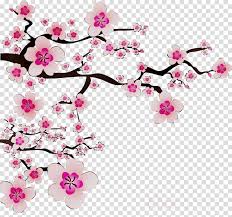 Cherry Blossom Cartoon Clipart Illustration Drawing Flower Transparent Clip Art Pink cartoon cherry blossom flower flower branch trunk border element. cherry blossom cartoon clipart