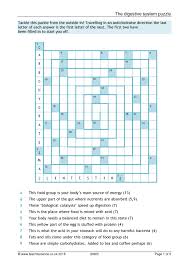 The impossible crossword puzzle quiz answers. The Digestive System Puzzle