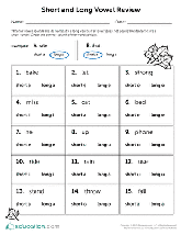 Long And Short A Worksheets Education Com