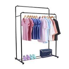 Miles kimball folding clothes rack lets you put permanent press articles right onto hangers from the dryer. Drm Heavy Duty Double Rail Garment Rack Clothes Organizer Adjustable Double Rails Clothes Rack For Balcony And Bedroom Buy Single Bar Garment Rack Double Bar Garment Rack Clothes Rack Garment Rack Clothing Rack