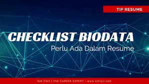 Pengeposan kerja majikan adalah panduan yang hebat untuk majikan yang. Tip Resume Maklumat Biodata Yang Perlu Ada Career Expert Malaysia