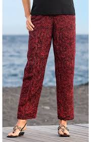 • schrägtaschen auf der vorderseite. Viskose Hose In Muster Dunkelrot 247890 Dw Shop