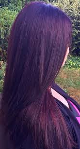 It looks blackish brown in normal light, and reflects a red color in direct sunlight, and a purplish. Red Hair Color Inspiration