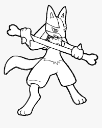 Mega Lucario Drawing - Lucario Black And White, Hd Png Download ,  Transparent Png Image - Pngitem