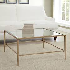 Our beverly coffee table is hand woven of natural rattan with lattice apron, wrapped joints and tempered glass top. Nash Square Coffee Table Made Of Glass Top And Gold Finished Metal Gold Pricepulse