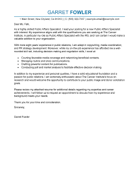 Supervised 2 administrative and 2 external cleaning staff to adhere to company needs and requests. Public Affairs Specialist Cover Letter Examples Livecareer