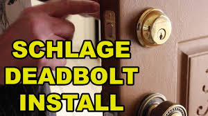 Having a dead bolt lock gives you a added sense of security, because it is more secure than just the lock on the door handle. Installing Schalage Deadbolt Locks Youtube