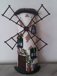 Kiremit Yel Degirmeni Duvar Susu Kiremit Peri Evi Dekor