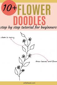 Easy floral doodles | how to draw flowers. Simple Flower Doodles Step By Step Tutorial For Art Journaling Beginners