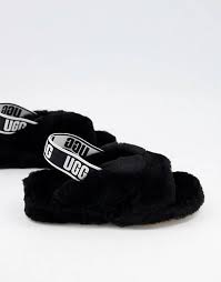 The most common ugg slides material is paper. Ugg Fab Yeah Slide Slippers In Black Asos