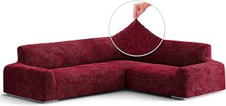 Amazon.com: PAULATO BY GA.I.CO. Sectional Sofa Cover - Corner Couch Cover -  Corner Slipcover - Soft Fabric Slipcovers - 1-Piece Form Fit Stretch  Furniture Slipcover - Velvet Collection - Burgundy (Corner Sofa) :