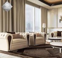 Set Sofa Berumbai Mewah Model Baru, Set Sofa Kain Putih Italia Modern,  Penutup Sofa Ruang Tamu
