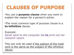 Example of adjectival clause answering which one? Ppt Clauses Of Purpose Powerpoint Presentation Free Download Id 5485046