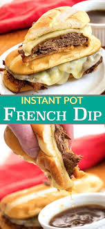 Instant Pot French Dip Sandwiches Are Made With Tender Flavorful Roast Beef And Delicious Au Jus On A Hoag Instant Pot French Dip French Dip Roast Beef Au Jus