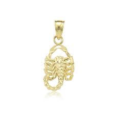 Make a bold statement and get yours today! 14k Solid Yellow Gold Scorpion Pendant Scorpio Zodiac Etsy
