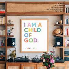 Download our 52 bible memory verses for children. I Am A Child Of God Bible Verse Wall Decor Christian Scripture Nursery Quotes Kids Room Decor Wall Art Colorful Words Framed Wall Art Posters Paintings Framed Wall Art Wall Coverings Decals More