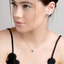 Lapis Lazuli Cornflower Stud Earrings: Sterling Silver Floral Jewelry