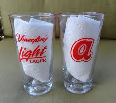 Yuengling Light Lager 16 Oz Beer Glasses With Atlanta Braves Cap Logo Baseball Light Lager Cups And Mugs Glass Collection
