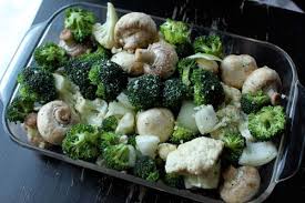 Roasted Broccoli Cauliflower With Mushrooms Before Cooking Stuffed Mushrooms Roast Broccoli And Cauliflower Roasted Broccoli
