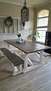 High top kitchen table sets homesfeed White And Grey Farmhouse Kitchen Table Novocom Top