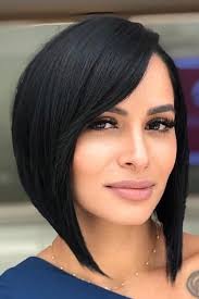Emphasize the texture in an a line bob by adding plenty of layers and pushing hair forward off the shoulders. A Line Bobs