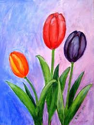 Original Acrylic Painting On Canvas Board Tulips Flower Painting Tulip Painting Spring Painting House paints can be used on canvas to have some creativity but the paints which are best suitable for it's no surprise why acrylic paint is one of the most popular for canvas.