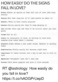 Due to being calm together with genuine wits, a virgo female can point out some imperfections in anything. How Easily Do The Signs Fall In Love Aries Almost As Easily As They Fall Out Of Love Aka Very Easily Taurus Not That Long But It 11 Take Months To Admit