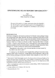 It also has to be said that ibn khaldûn is best known as the author of the. Pdf Epistemologi Islam Menurut Ibn Khaldun