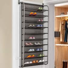 Over the door clothes rack hanger organizer. Buy 36 Pair Over Door Hanging Shoe Rack 10 Tier Shoes Organizer Wall Mounted Shoe Hanging Shelf Over The Door Organizer Space Saving Hanging Storage Shelves For Kitchen Pantry Closet Online In Taiwan