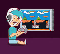 Mediante un sensor que se adapta a . Nino De Dibujos Animados Jugando Videojuego Sobre Fondo Purpura Vector Premium