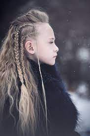 Long messy hair with ombre effect. Winter Portrait Braids For Long Hair Lagertha Hair Hair Styles