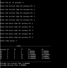 round robin scheduling program in c source code in 2019