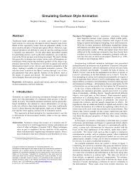 Simulating Cartoon Style Animation