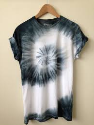 Black And White Tie Dye T Shirt Unisex Black White Swirl Tee Tie Dye T Shirts Tie Dye Techniques Shirt Dress Style