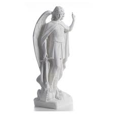 Certificazione di qualità e origine inclusa. San Michele Arcangelo Marmo Bianco 60 Cm Vendita Online Su Holyart