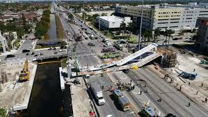 Videos, gifs, articles, or aftermath photos of machinery, structures, or devices that have failed catastrophically during operation, destructive testing, and other disasters. Report Cracks Found On Florida Bridge Weeks Before Collapse