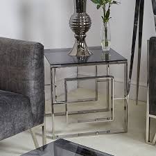 These pieces are often made of bamboo. New Contemporary Grey Glass Steel Coffee Side Table Set Furniture Village Lucite Tables Tables