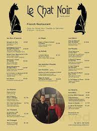 Le Chat Noir French Restaurant Menu In Riverside California Usa