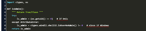 Python Is Running As Administrator Code Example