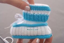 Bastan Sona Anlatimli Orgu Bebek Patik Turkce Videolu Nazarca Com Bebek Patik Bebek Ccedil Izmeleri Baby Knitting Patterns
