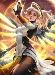 She is a nanobiologist and a field medic who always stays at the frontline of wars and crises around the world to heal the wounded and imperiled. Mercy By Sakimichan Sakimichan Overwatch Wallpapers Overwatch Fan Art Mercy Overwatch