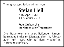 Traueranzeigen von Stefan Heil